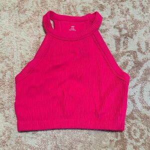 Aerie Vibrant Pink Ribbed Crop Top